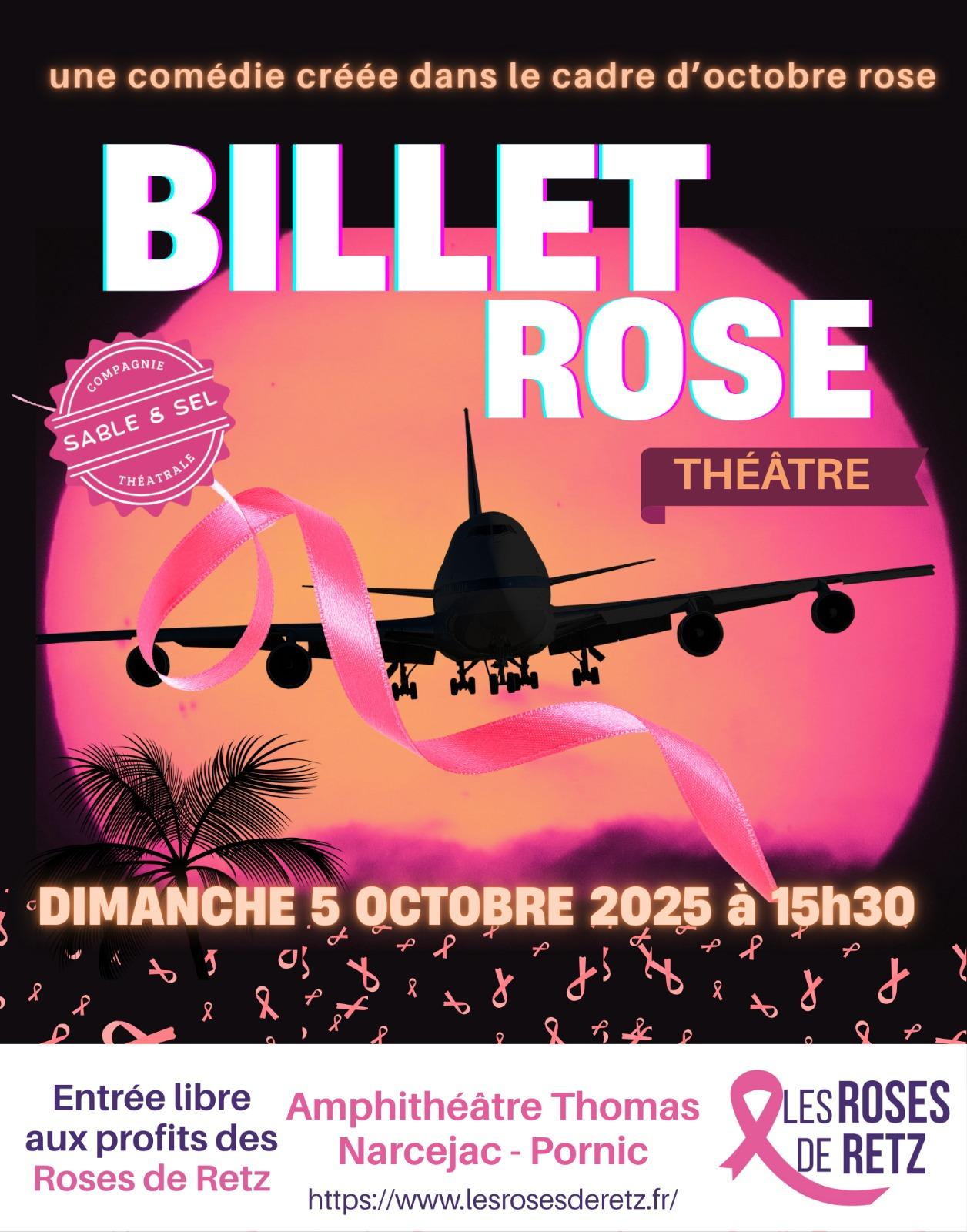 Affiche theatre le billet rose